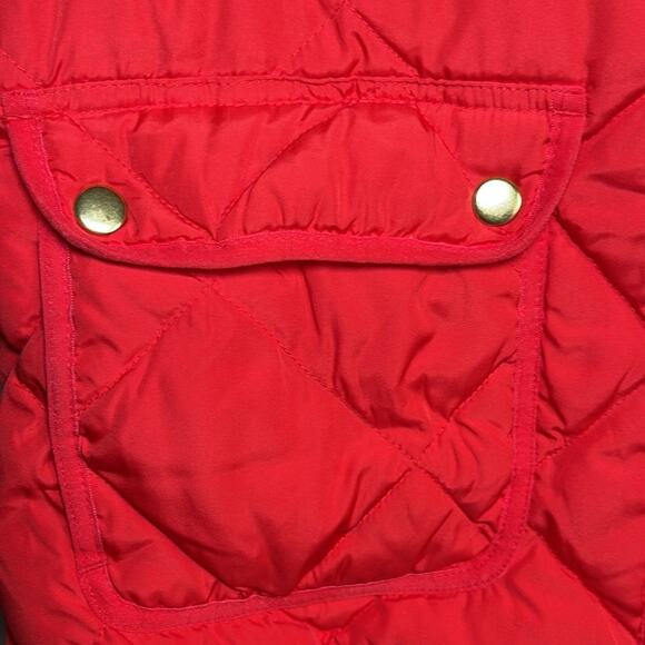 Woolrich Quilted Puffer Down Vest Red Med Brushed Gold Accents INV6 - Picture 4 of 8